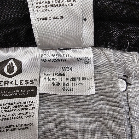 Levi’s 501 Black Button Down Jean Shorts Waist 34 - Picture 8 of 15